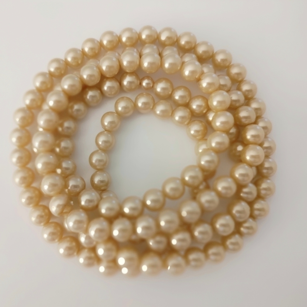 PEARL Necklace Vintage Opera Length Long Endless Cream Strand 40" Retro Rope - Picture 4 of 11